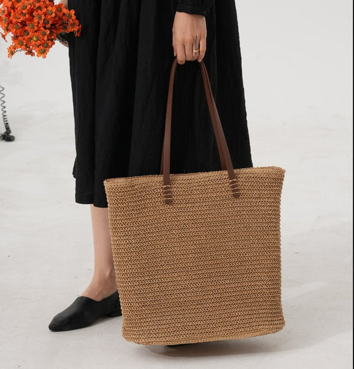 Spacious Handbag Made of High-Quality Woven Natural Material Kalsten