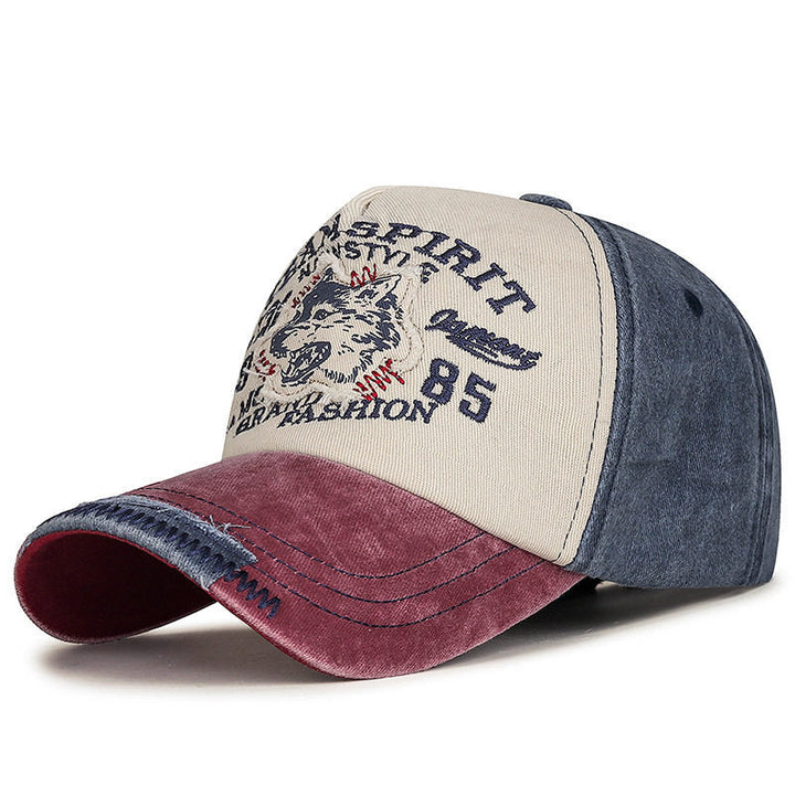 Men's Vintage-Inspired Wolf Graphic Baseball Cap Kalsten