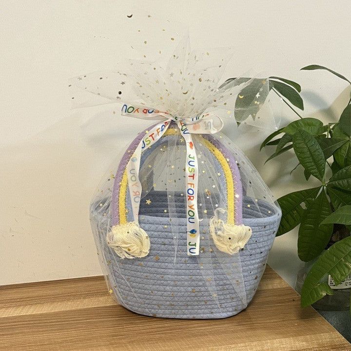 Women's handmade basket bag with color-coordinated handle accents Kalsten
