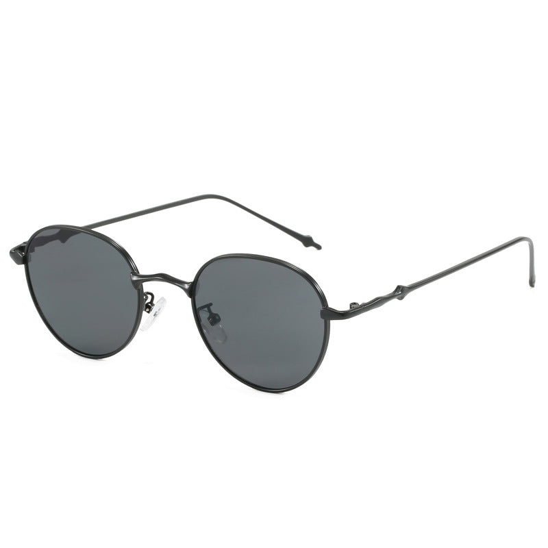 Ladies elegant round sunglasses with stylish metal frame Kalsten