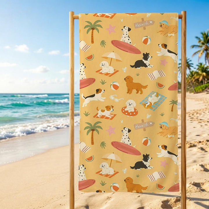Oversized Microfiber Beach Towel With Retro Daisy Pattern And Quick-Dry Lightweight Weave