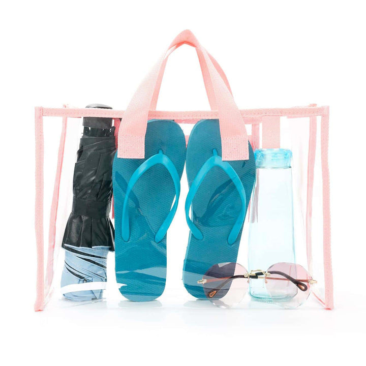 Transparent beach bag with sturdy carrying handles and various compartments Kalsten