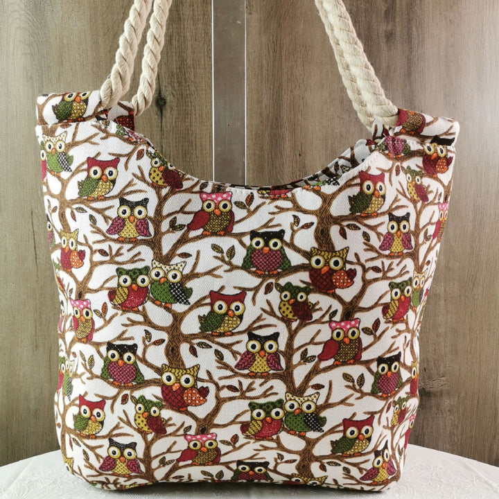 Beach bag with owl pattern Kalsten