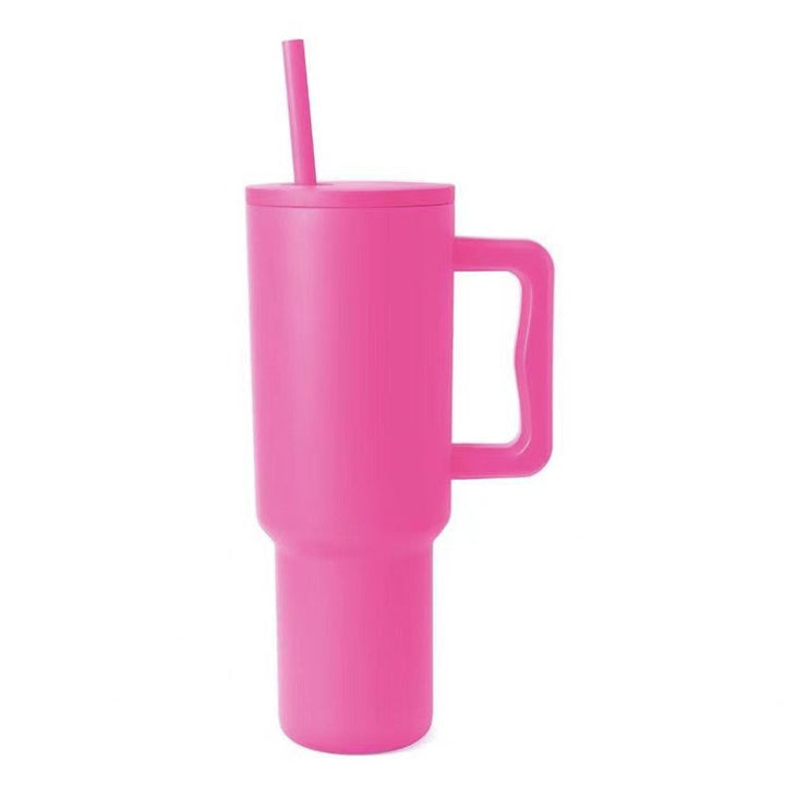 Women thermos cup with ergonomic handle and integrated straw Kalsten
