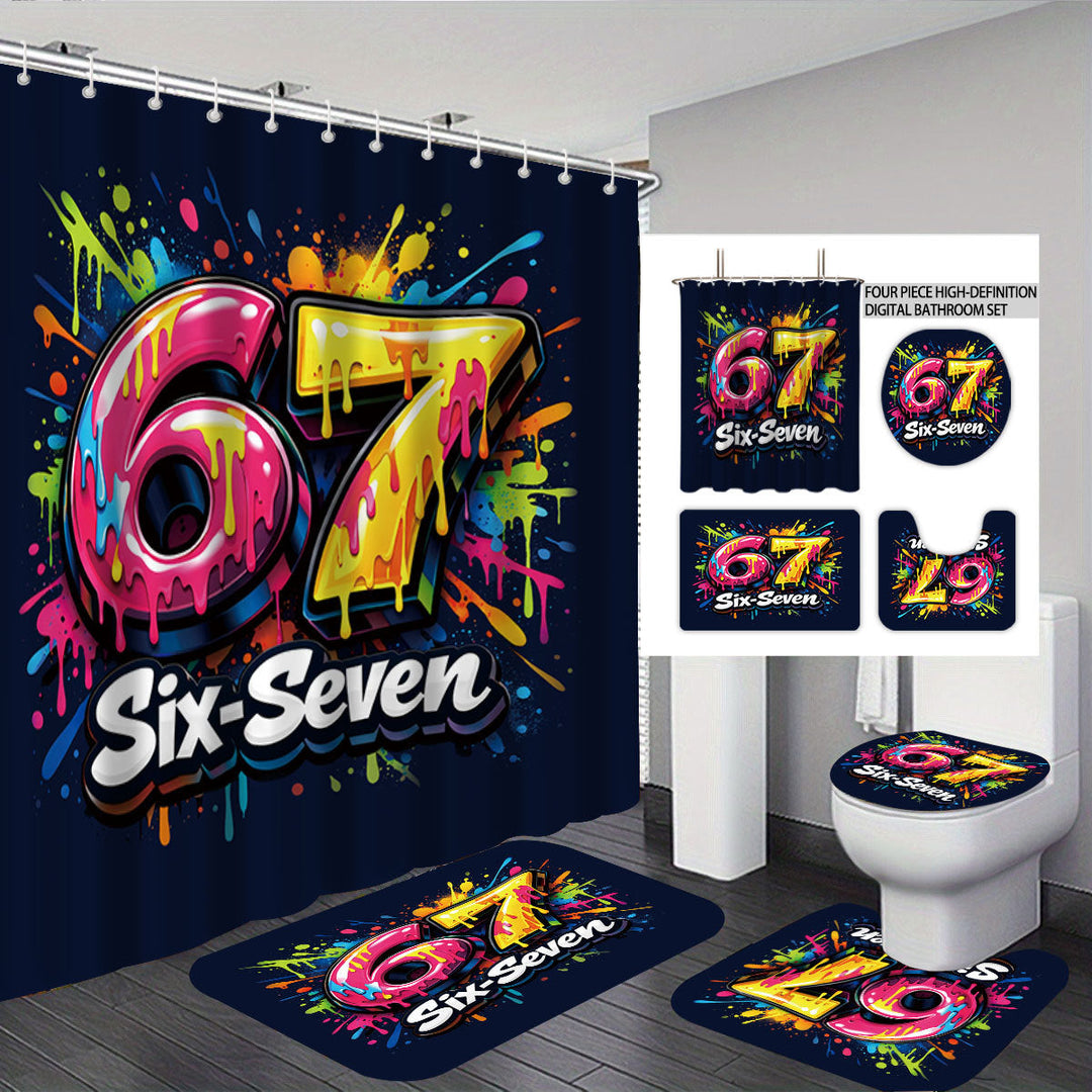 Digital Art-Themed Four-Piece Bathroom Set Kalsten