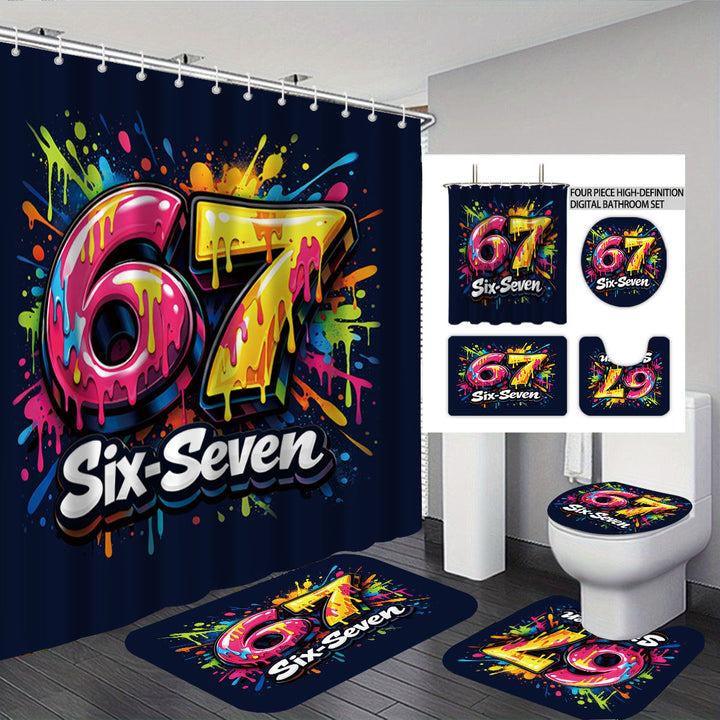 Digital Art-Themed Four-Piece Bathroom Set Kalsten
