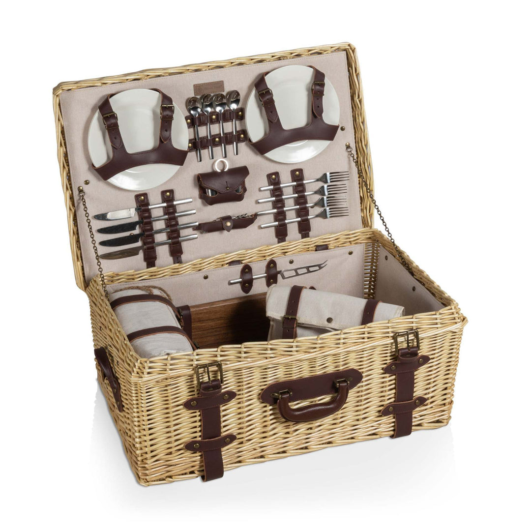 Women's stylish picnic basket with integrated dinnerware set and practical compartments Kalsten