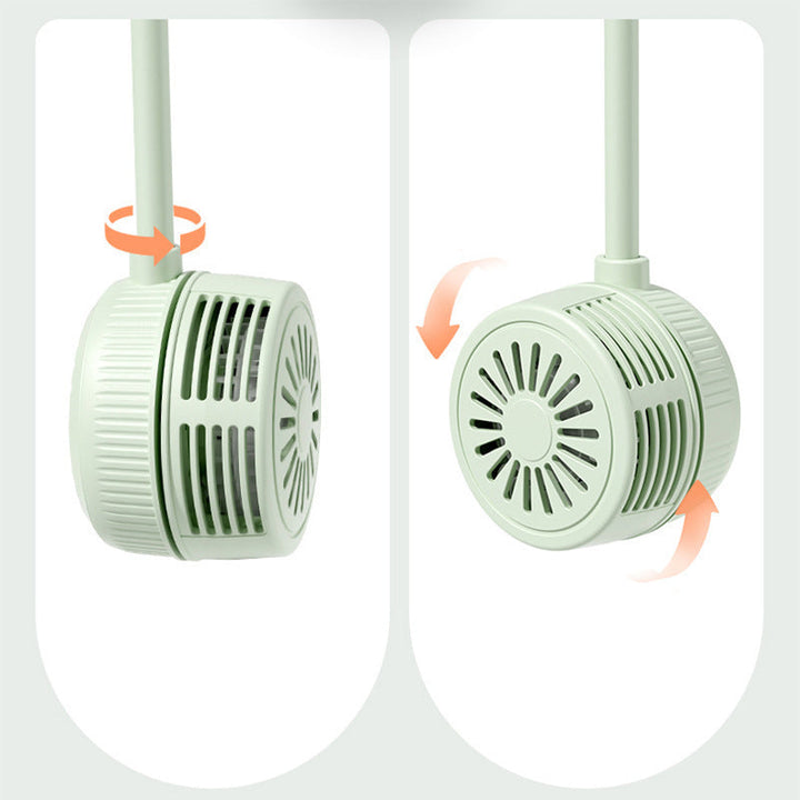 Cooling hands-free dual-head rechargeable neck fan with flexible gooseneck and adjustable airflow Kalsten