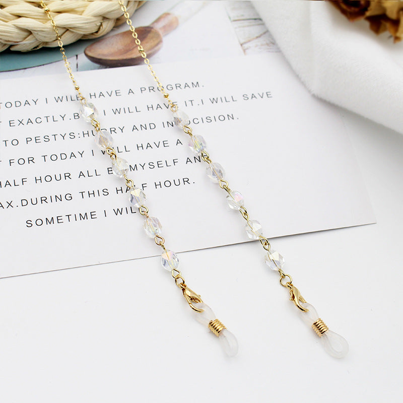 Crystal-Embellished Eyewear Chain Acalora