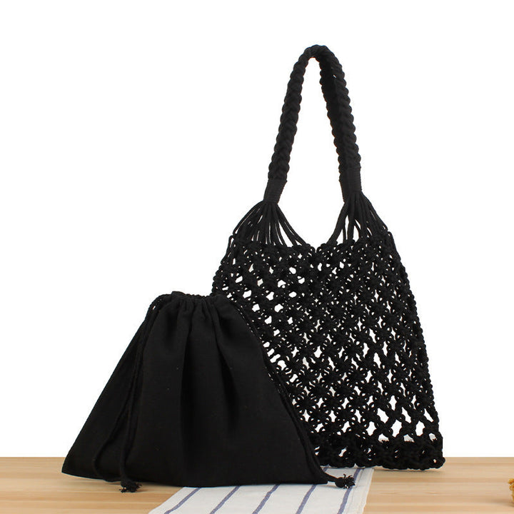 Handmade mesh tote bag with inner pouch Kalsten