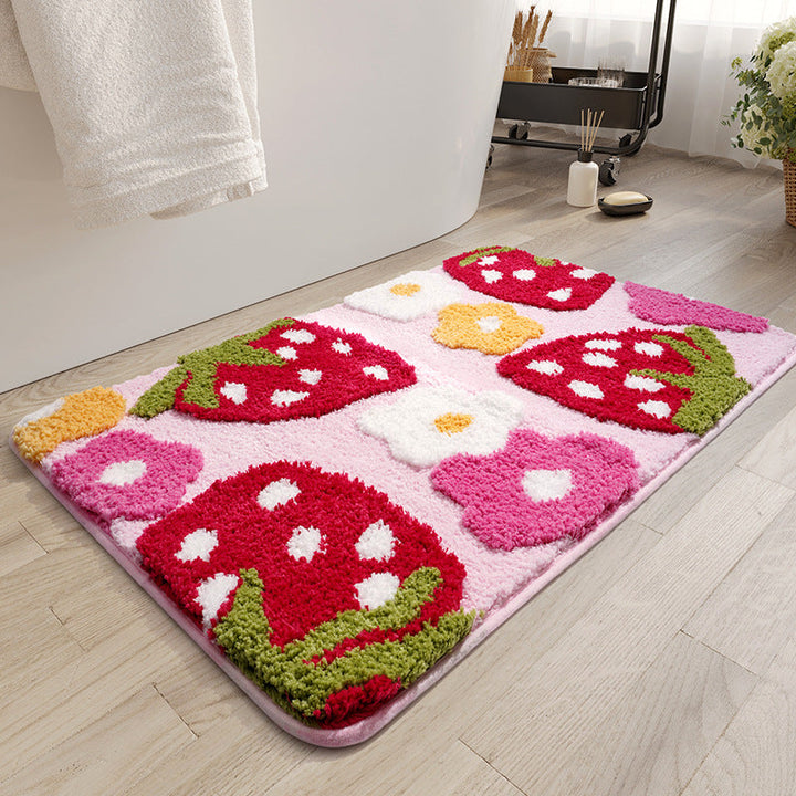 Cute Strawberry Pattern Bath Mat Kalsten