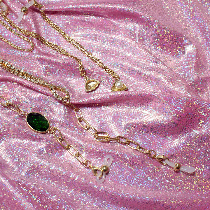 Elegant necklace with green stone and golden accents Kalsten