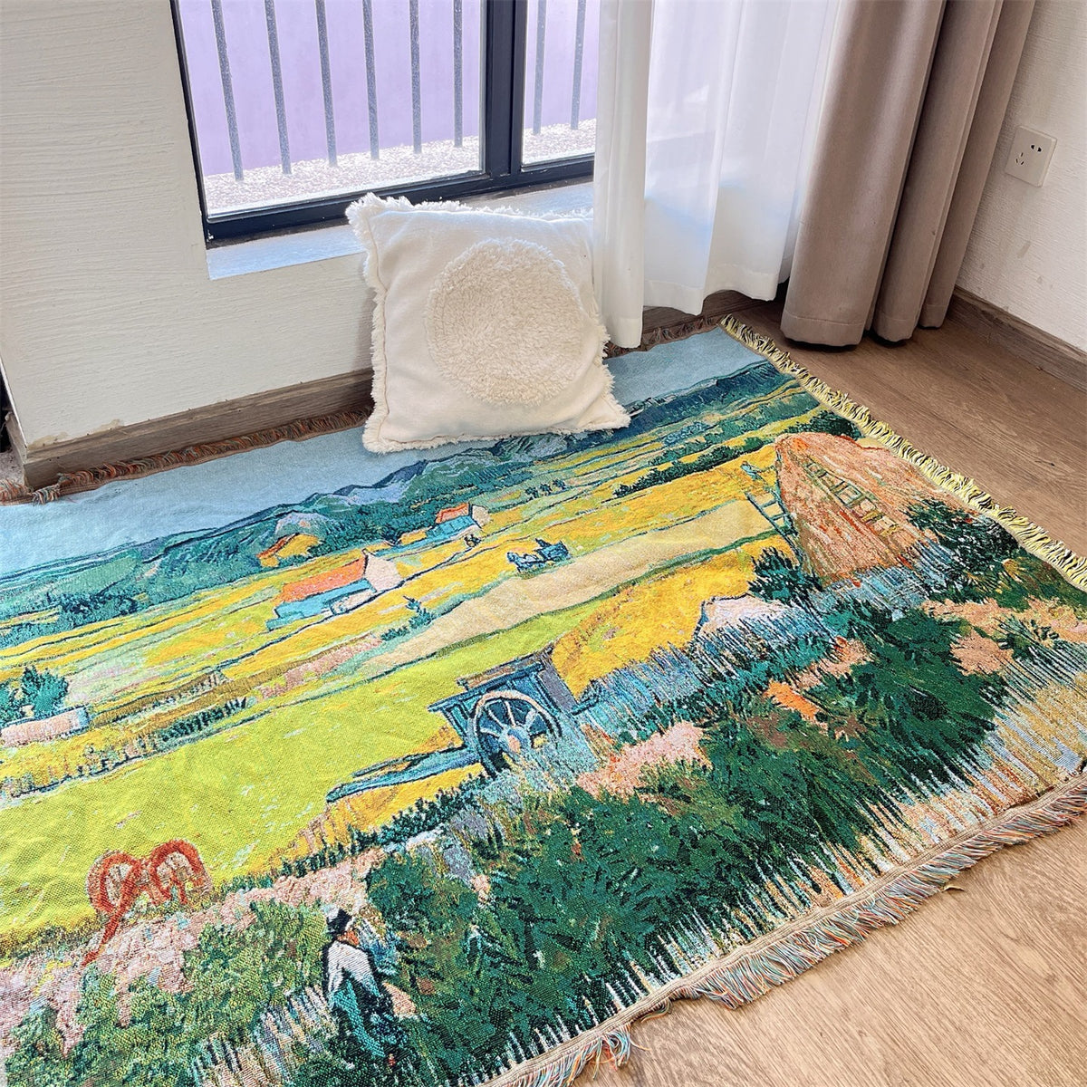 Artistic Floral Tapestry Blanket
