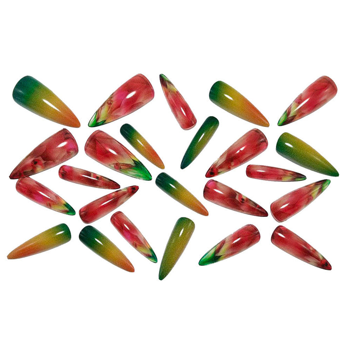 Artificial nails with sparkling crystal and faceted design Kalsten