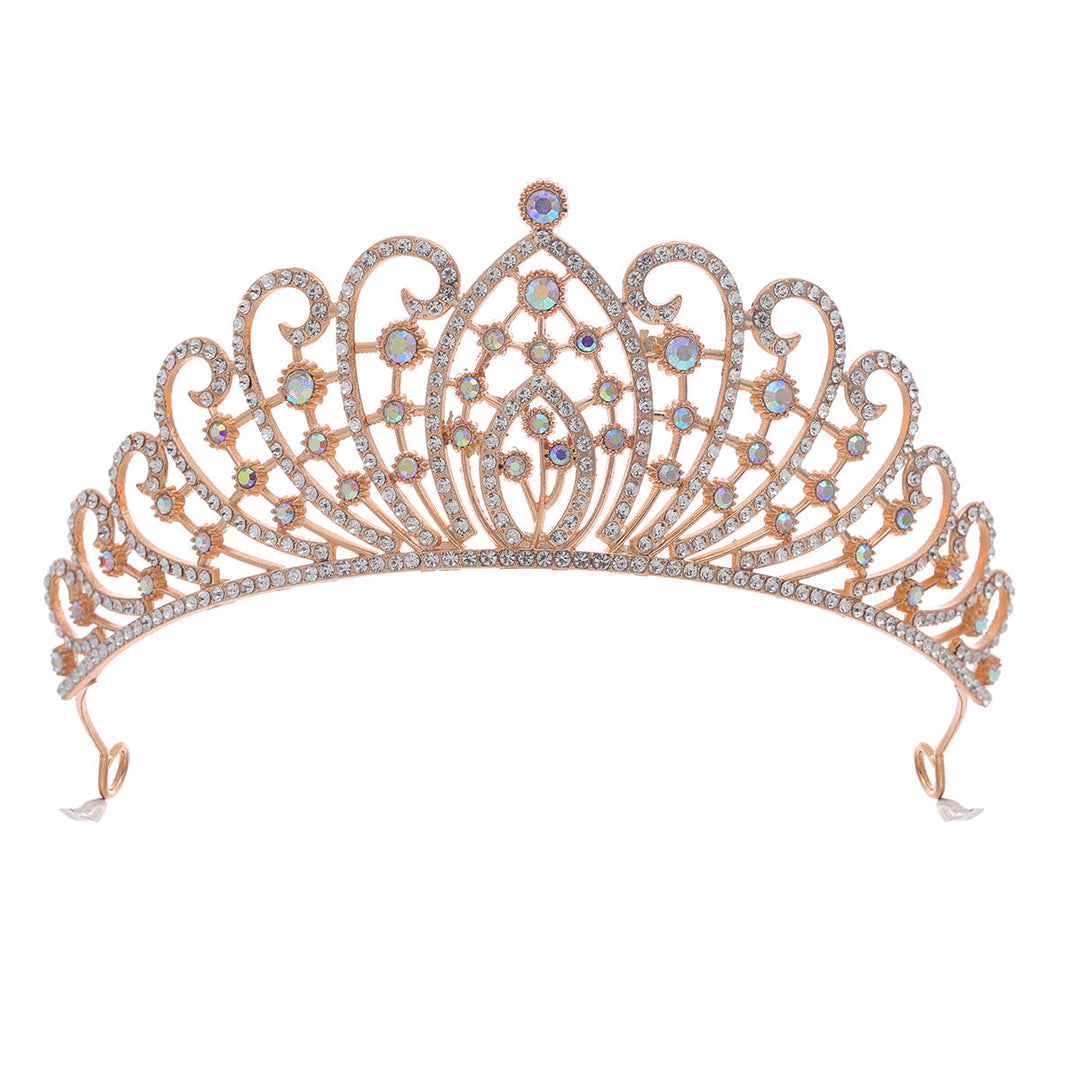 Ladies Elegant Rhinestone Tiara with Floral Details Kalsten