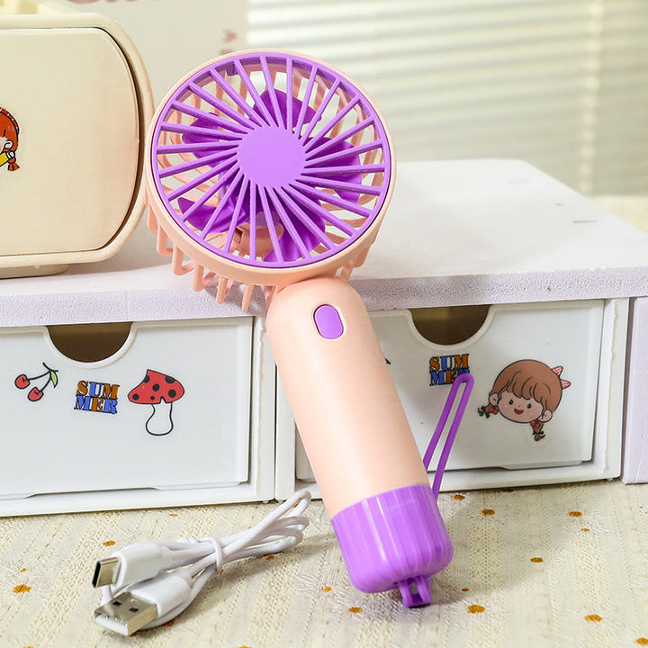 Women's Portable Mini Fan with Ergonomic Grip and USB Charging Function Kalsten