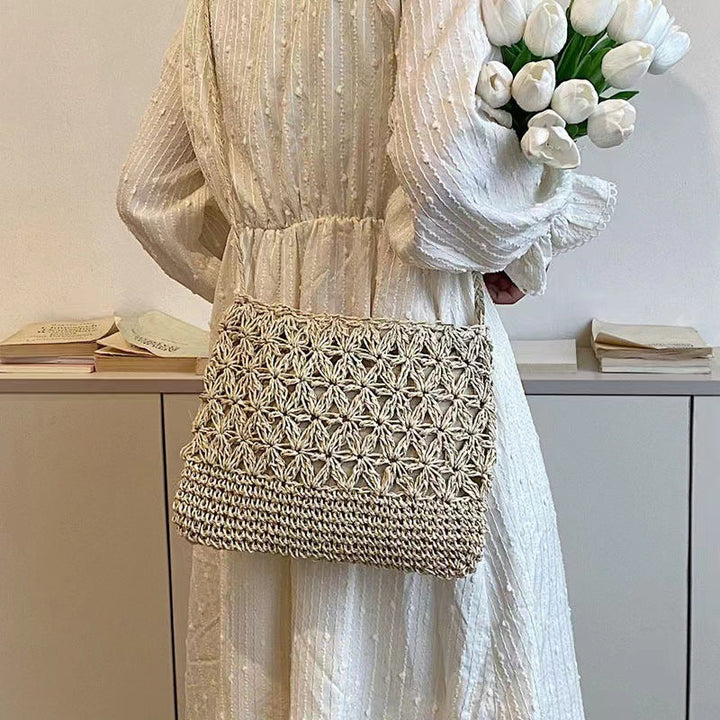 Macramé Shoulder Bag with Floral Pattern Kalsten