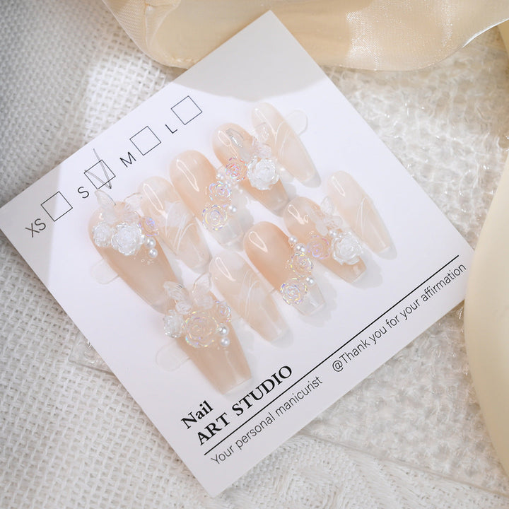 Elegant Floral Press-On Nail Set Kalsten