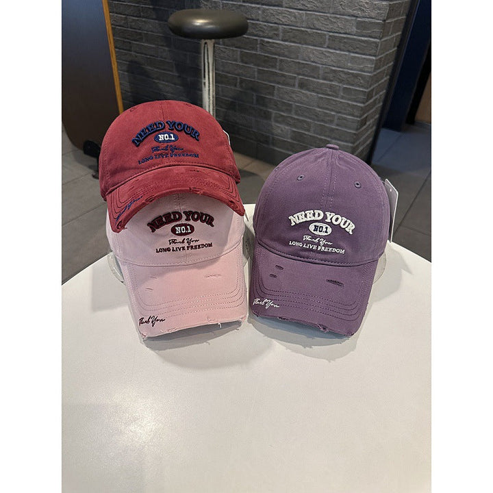 Men's Distressed Cotton Embroidered Baseball Cap Kalsten
