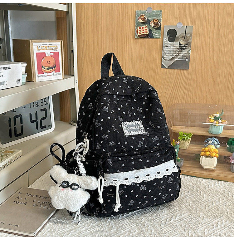 Cute Floral Print Mini School Backpack