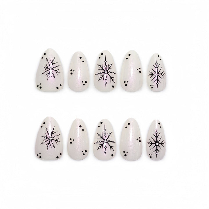Creative Art Nails with Elegant Snowflake Design Kalsten