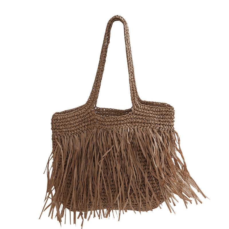 Handmade beach bag with fringed designed pattern Kalsten