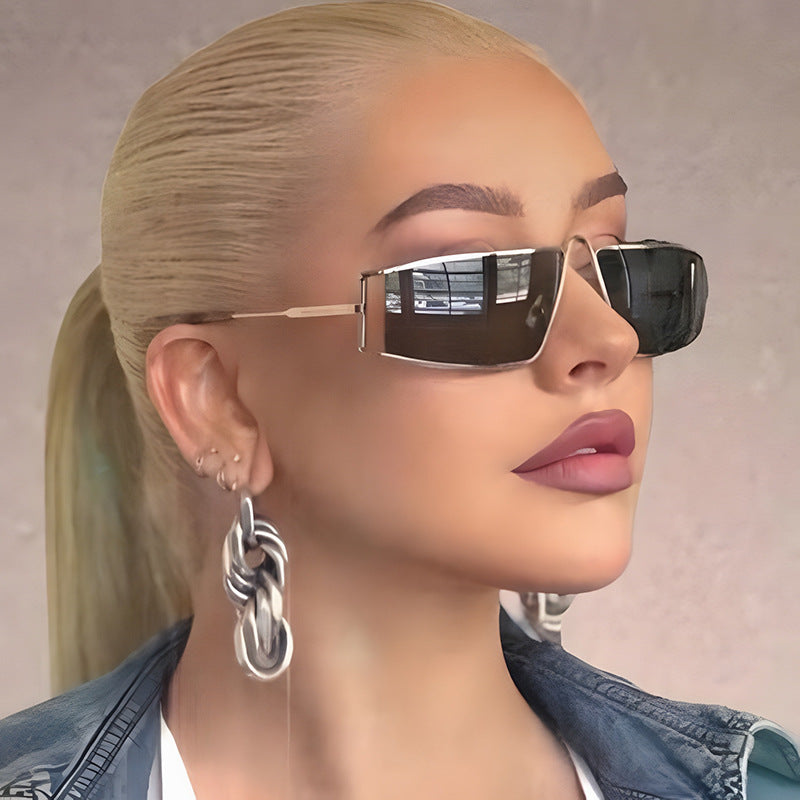 Ladies trendy sunglasses in a futuristic design with square lenses Kalsten
