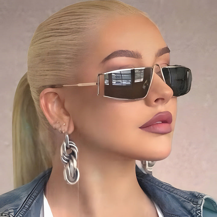Ladies trendy sunglasses in a futuristic design with square lenses Kalsten