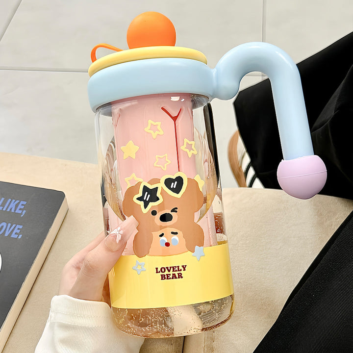Women's water bottle with playful cat pattern Kalsten