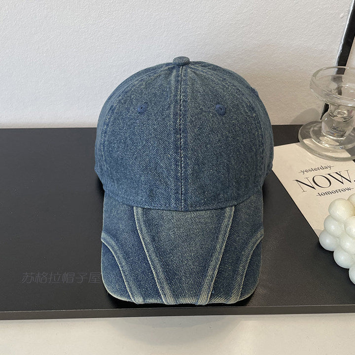 Women's Vintage Distressed Denim Baseball Cap Kalsten