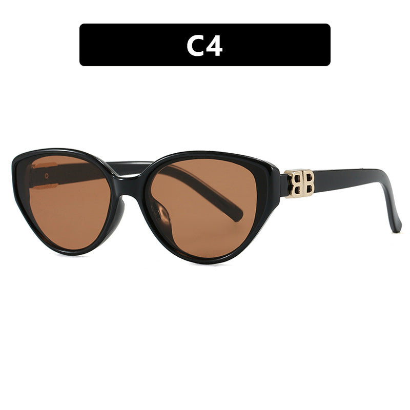 Women's fashionable cat-eye sunglasses with elegant metal frame and UV protection Kalsten