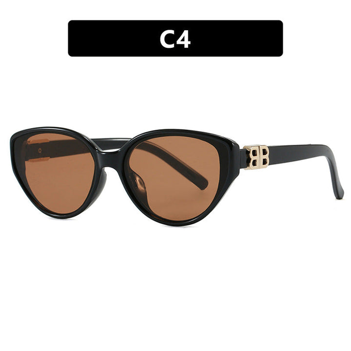 Women's fashionable cat-eye sunglasses with elegant metal frame and UV protection Kalsten