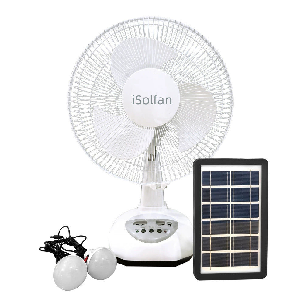 Women's portable solar fan with LED light and USB connection Kalsten