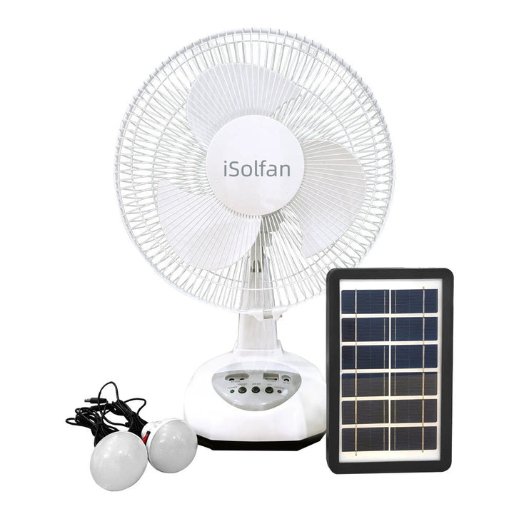 Women's portable solar fan with LED light and USB connection Kalsten