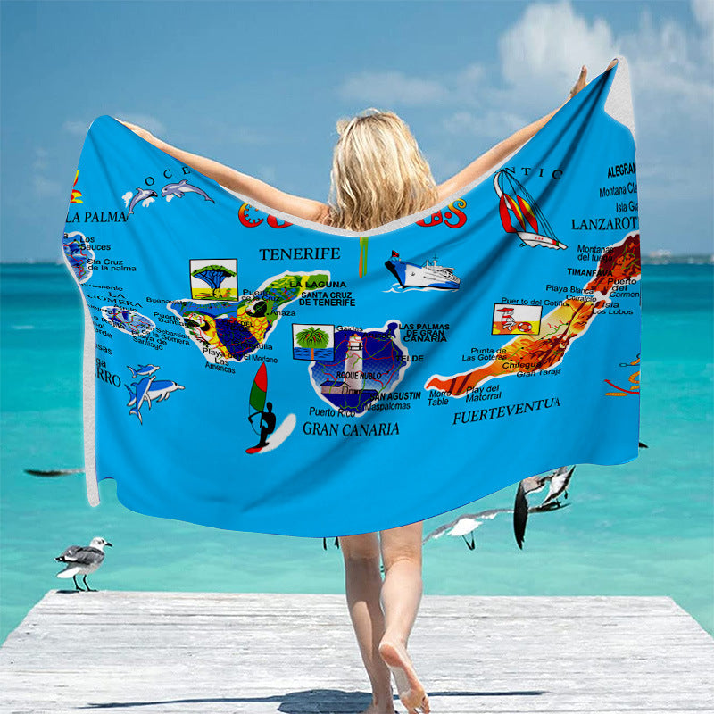 Beach towel with unique geographical motifs Kalsten