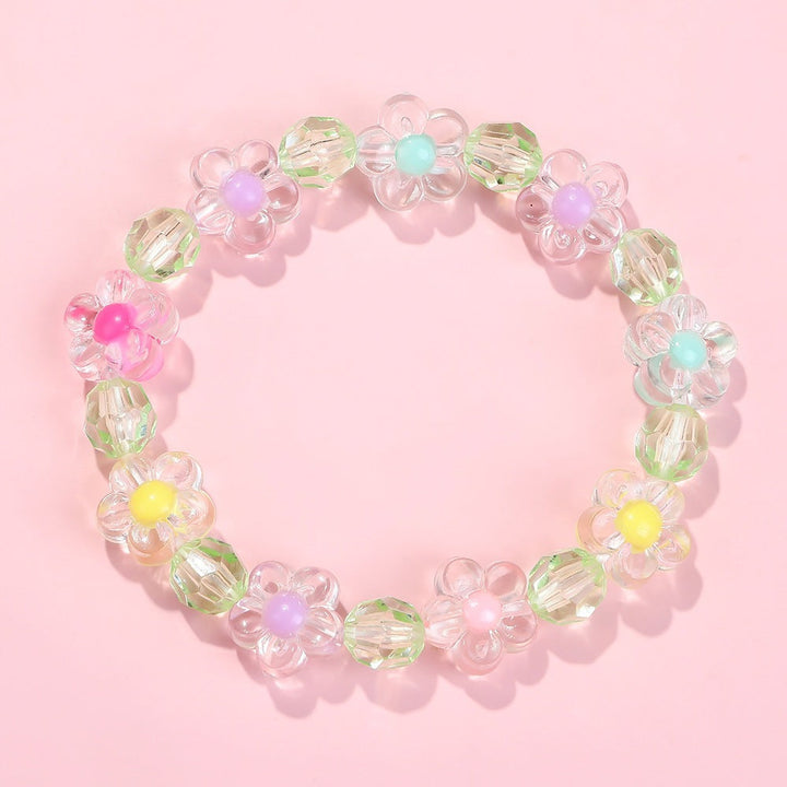 Friendship bracelet with colorful flower motifs Kalsten