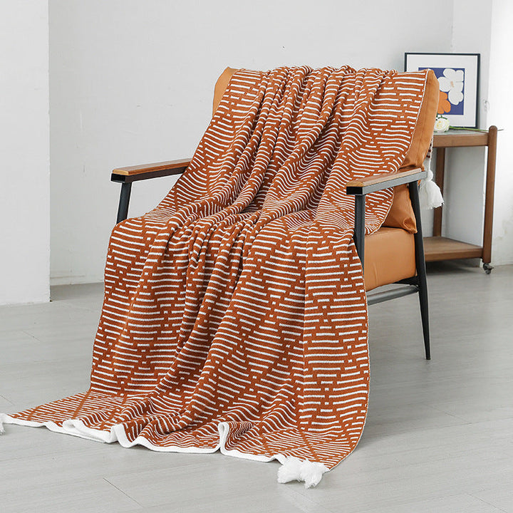 Women's knitted blanket with geometric pattern Kalsten