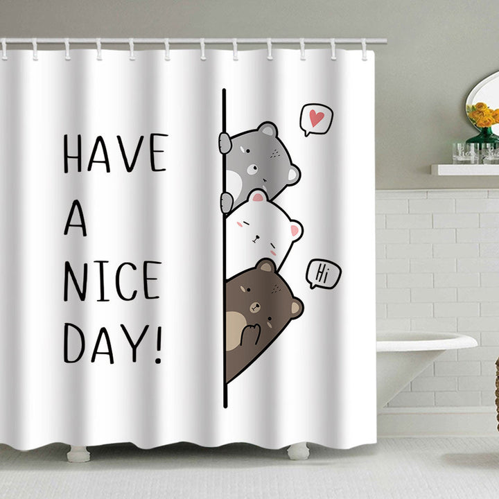 Playful Bear-Themed Shower Curtain Kalsten