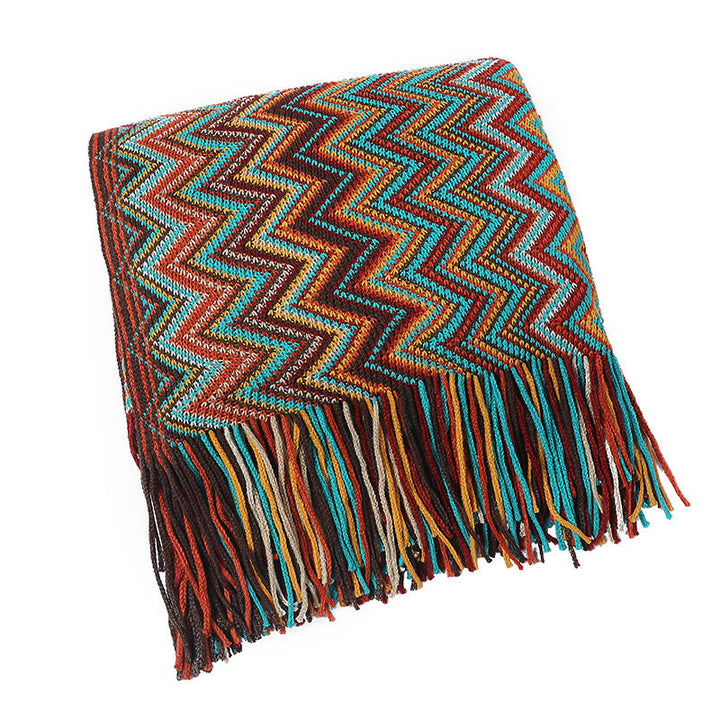 Ladies Decorative Zigzag Pattern Blanket Kalsten
