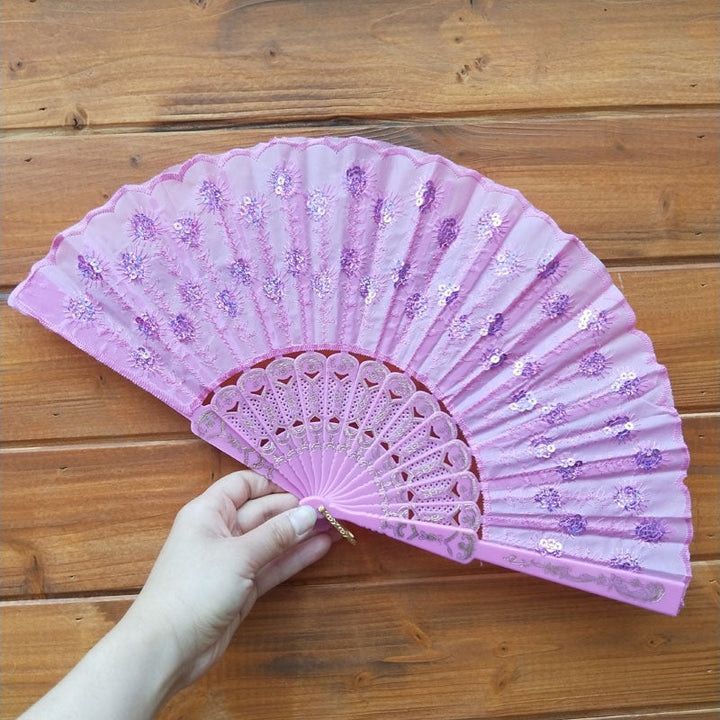 Ladies handcrafted fan with exquisite embroidery Kalsten