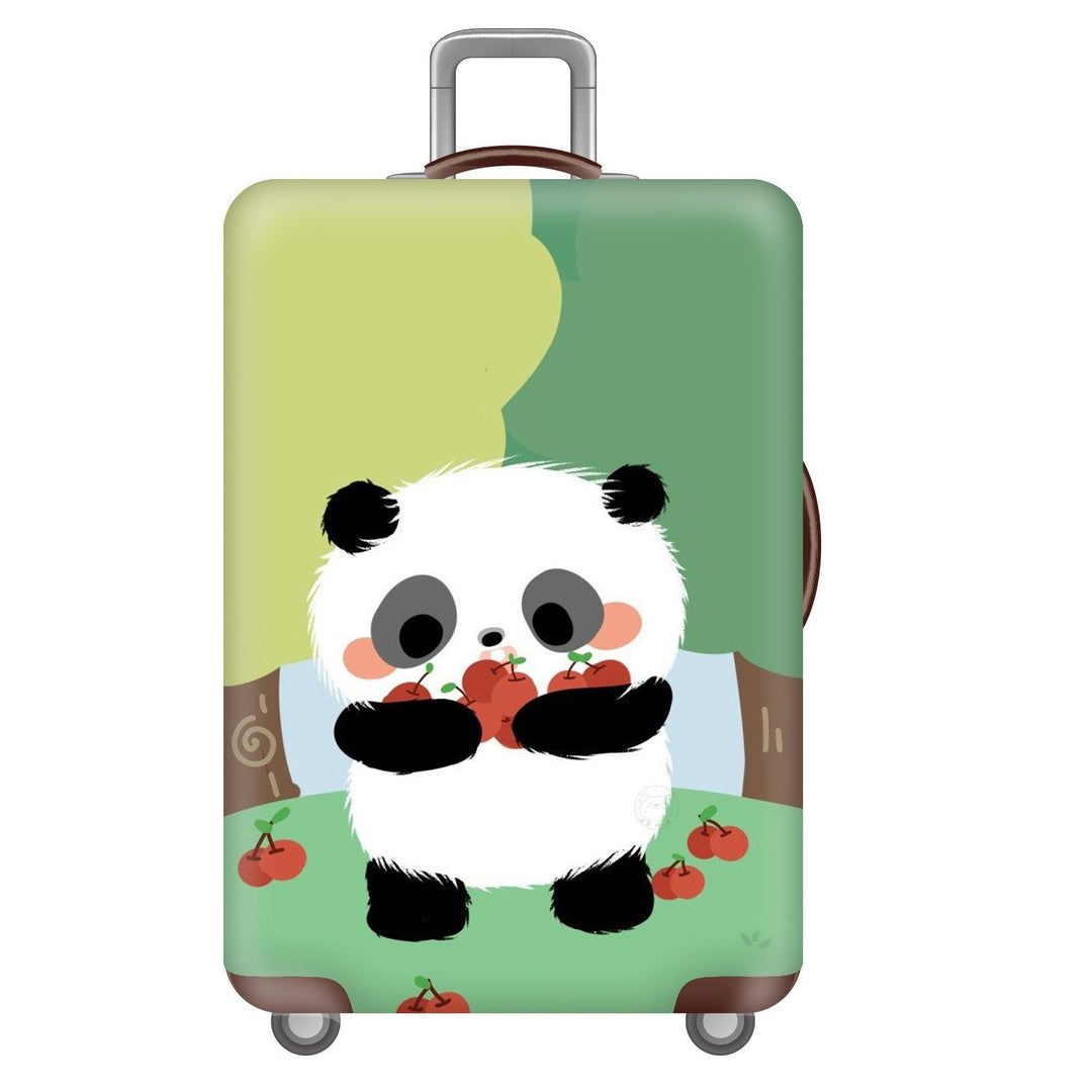 Unisex non-elastic suitcase cover for hard shell trolley with cute panda design, stretch protective cover with handle and wheel openings Kalsten
