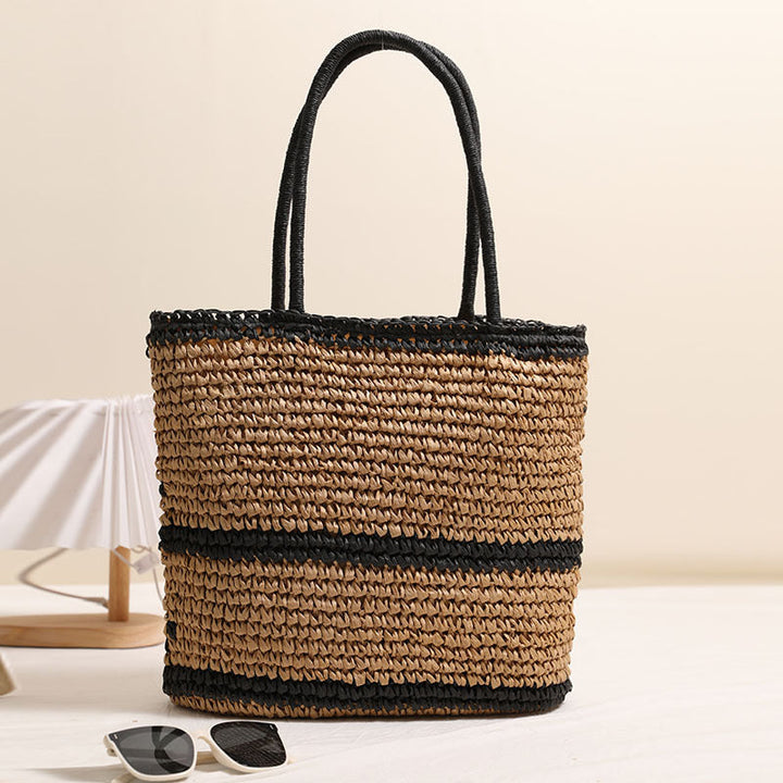 Handcrafted wicker bag with geometric pattern Kalsten