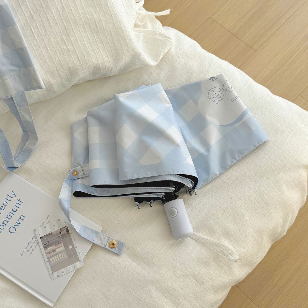 Ladies Automatic Folding Umbrella with Playful Dog Design Kalsten