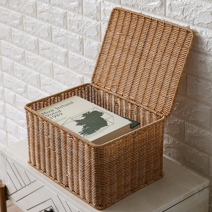 Handcrafted Rectangular Wicker Storage Box Kalsten