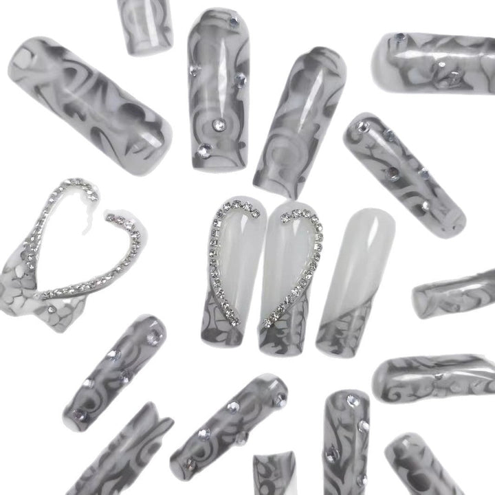Artificial nails with sparkling rhinestones Kalsten