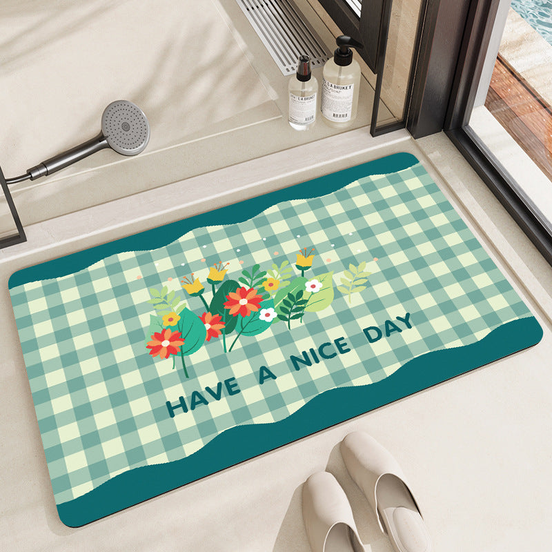 Stylish Floral Patterned Comfort Bath Mat Acalora