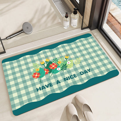 Stylish Floral Patterned Comfort Bath Mat Acalora