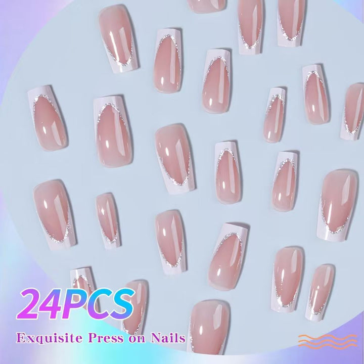 Elegant French Tip Press-On Nails Kalsten