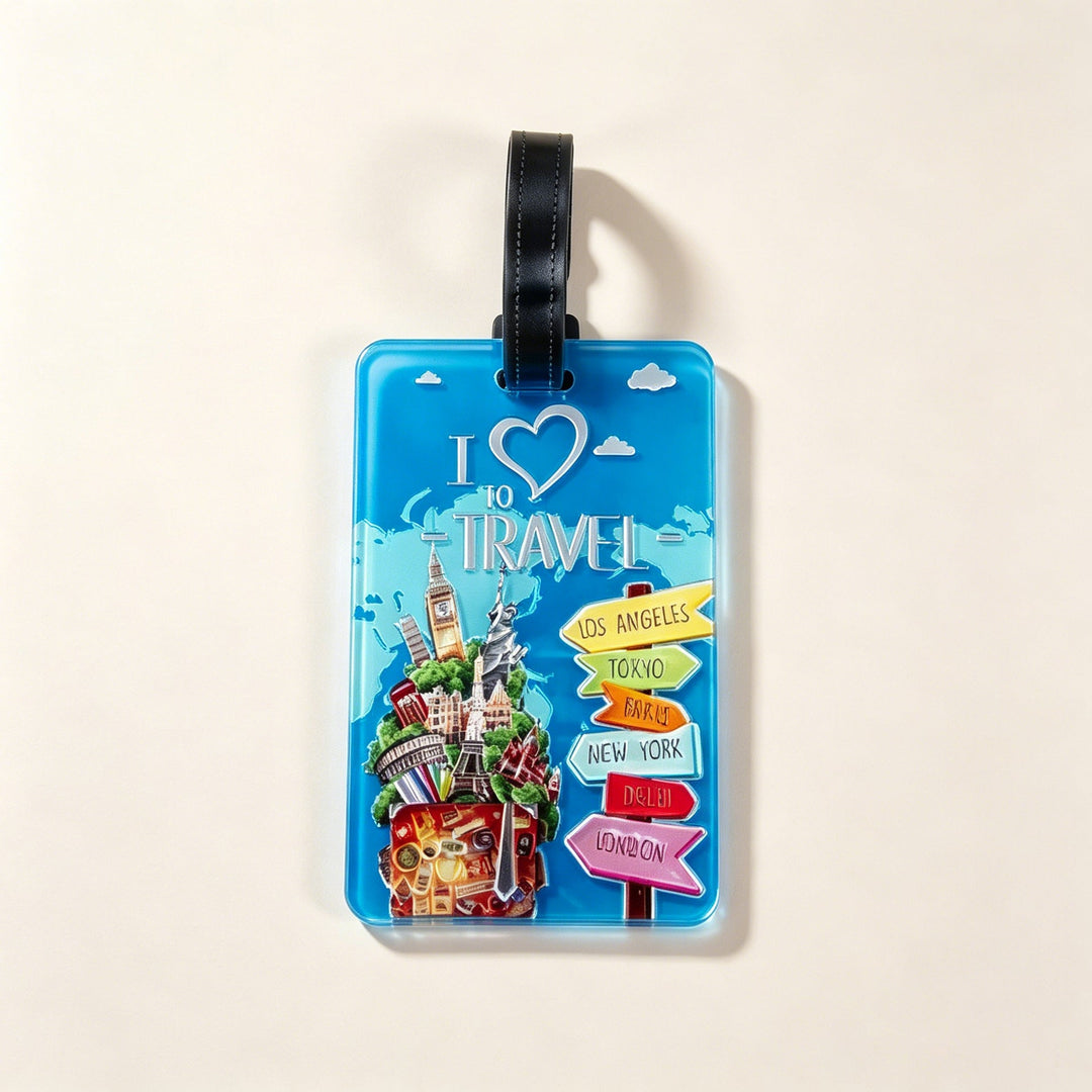 Whimsical Heart Balloon Luggage Tag Kalsten