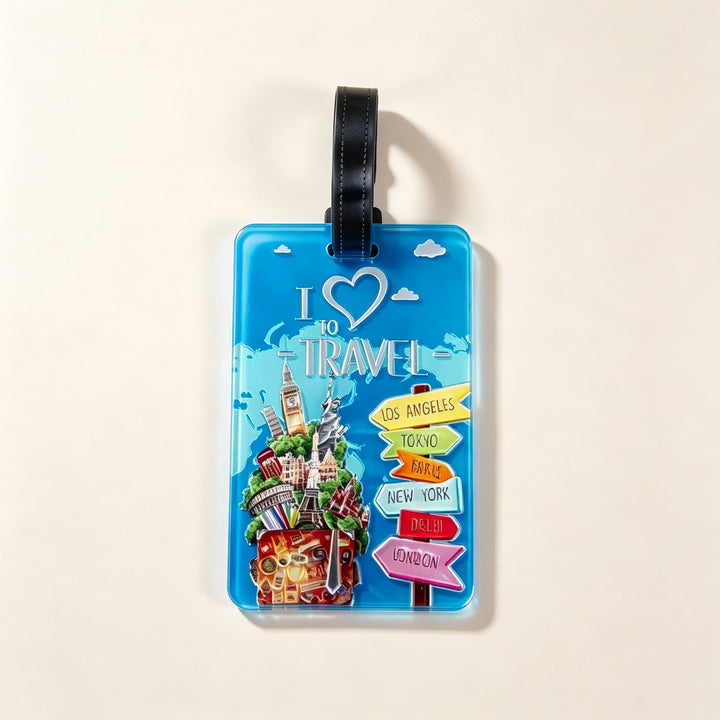 Whimsical Heart Balloon Luggage Tag Kalsten